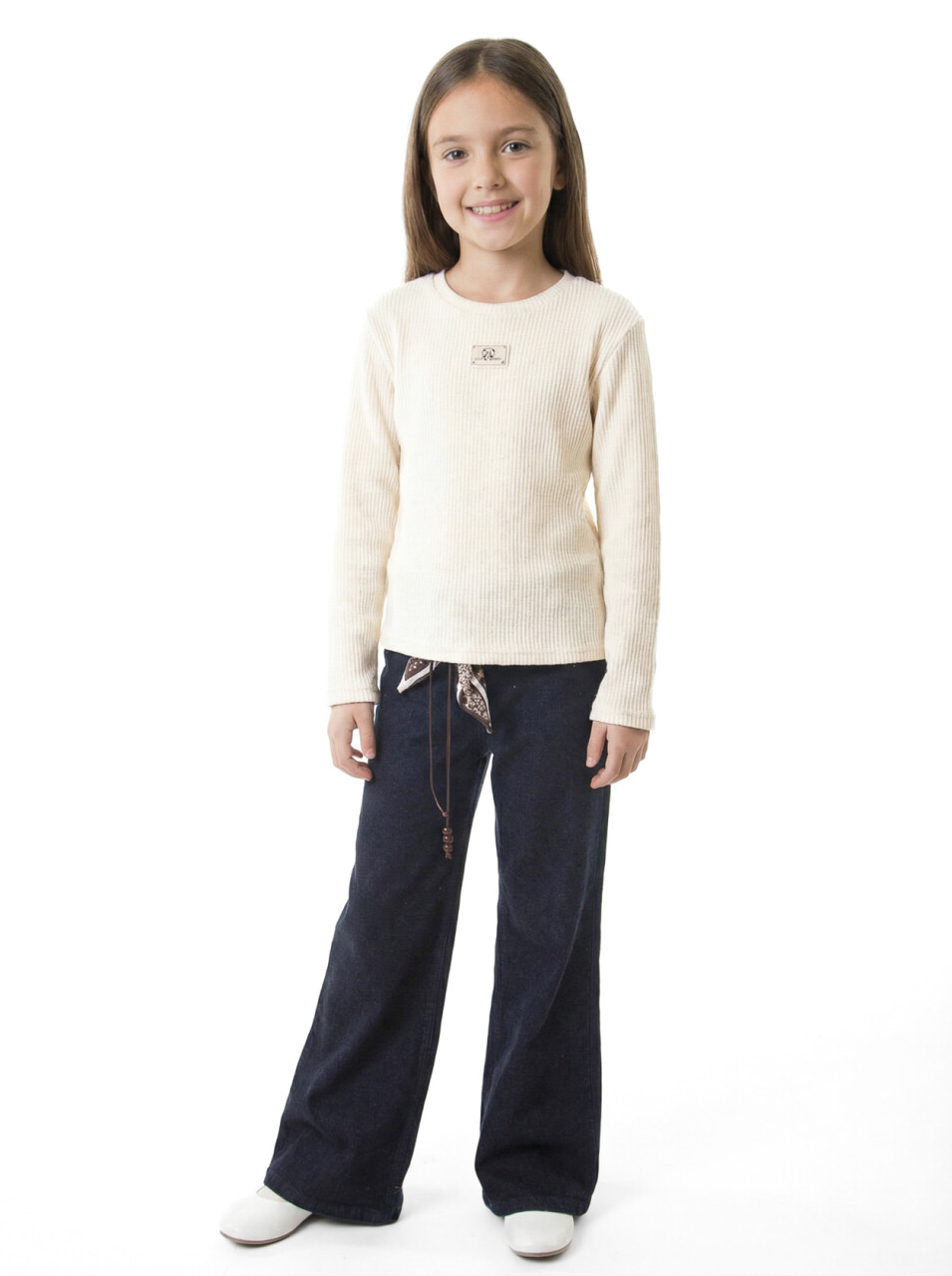 Kız Çocuk 3'lu Alt Üst Takım 7-11 Yaş 3903-4903 Ekru - 3