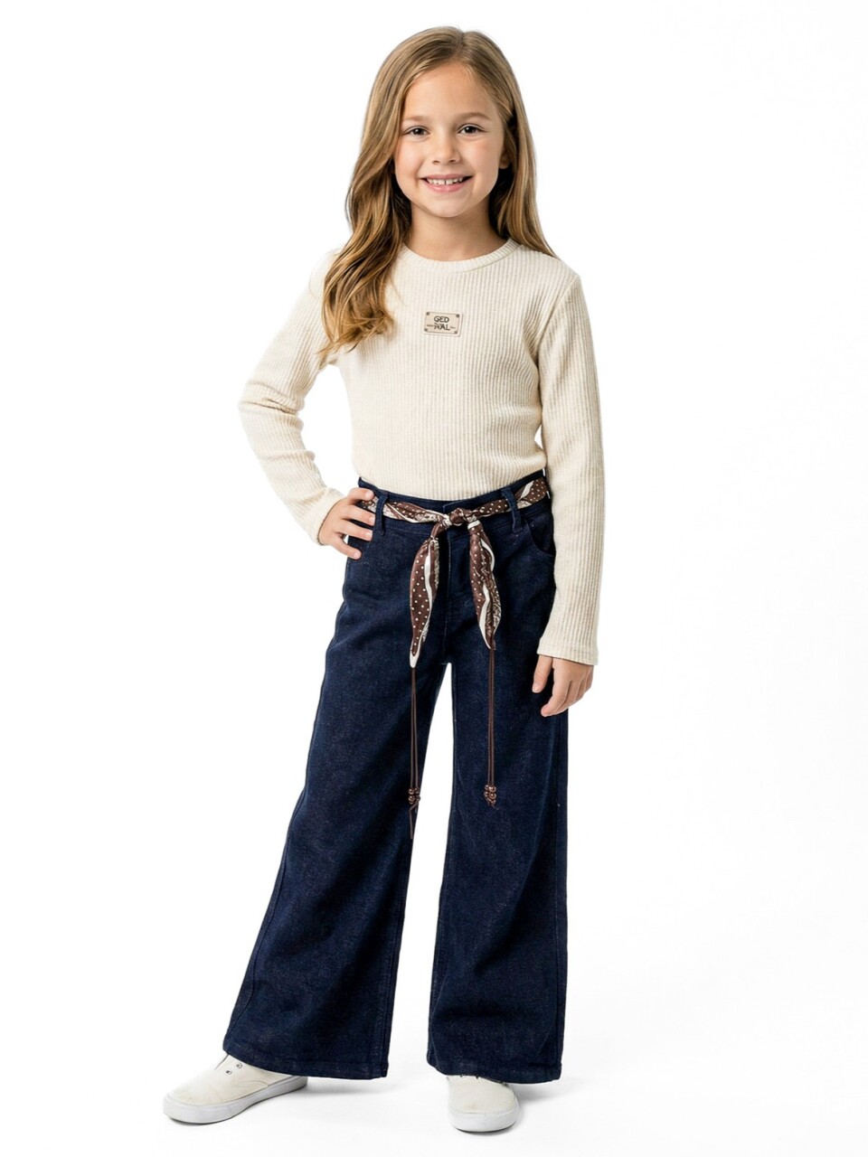 Kız Çocuk 3'lu Alt Üst Takım 7-11 Yaş 3903-4903 Bej - 3