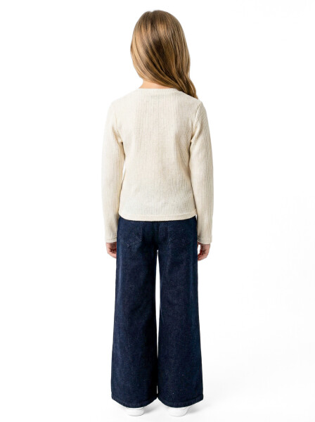 Kız Çocuk 3'lu Alt Üst Takım 7-11 Yaş 3903-4903 Bej - 4