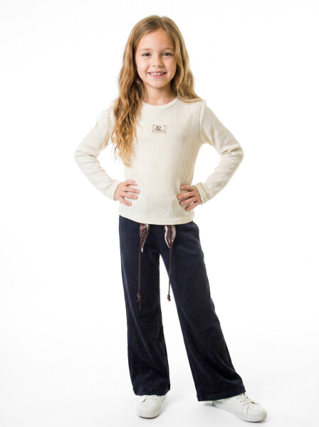 Kız Çocuk 3'lu Alt Üst Takım 7-11 Yaş 3903-4903 Bej - 6