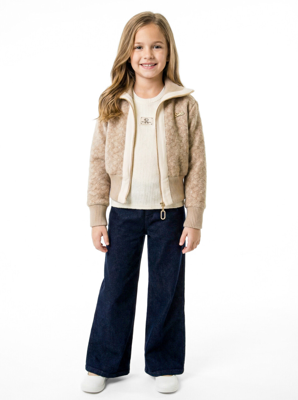 Kız Çocuk 3'lu Alt Üst Takım 7-11 Yaş 3903-4903 Bej - 7