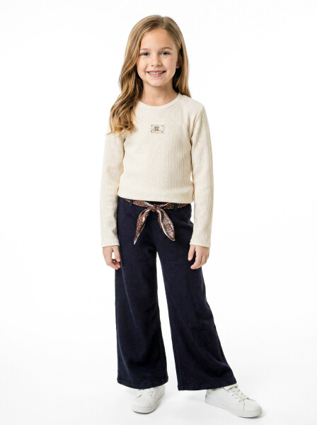 Kız Çocuk 3'lu Alt Üst Takım 7-11 Yaş 3903-4903 Bej - 8