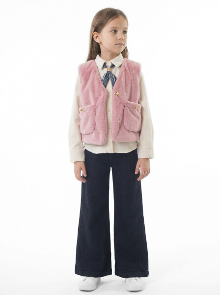 طقم بناتي من ثلاث قطع مع وشاح، للأعمار من 7 إلى 14 سنة مقاس 3953-4953 - Hamada Tex