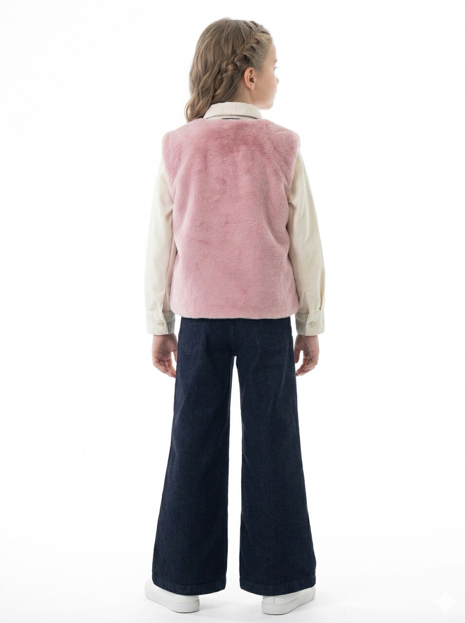 Kız Çocuk Folarlı 3'lu Alt Üst Takım 7-14 Yaş 3953-4953 Pembe - 2