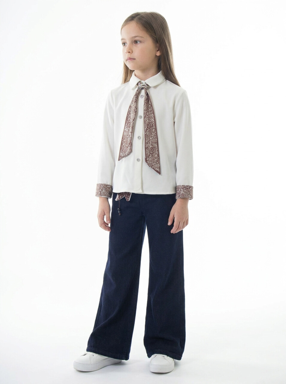 Kız Çocuk 3'lu Alt Üst Takım 7-14 Yaş 3958-4958 Ekru - 4