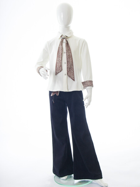 Kız Çocuk 3'lu Alt Üst Takım 7-14 Yaş 3958-4958 Ekru - 8