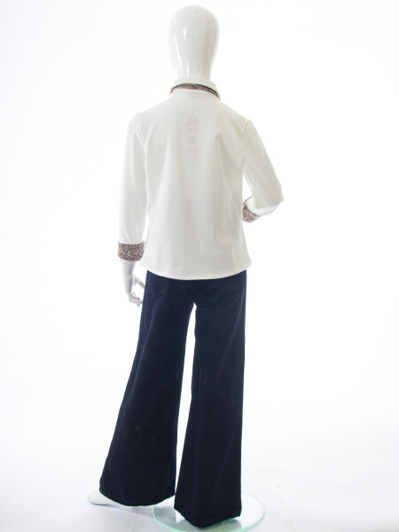 Kız Çocuk 3'lu Alt Üst Takım 7-14 Yaş 3958-4958 Ekru - 9