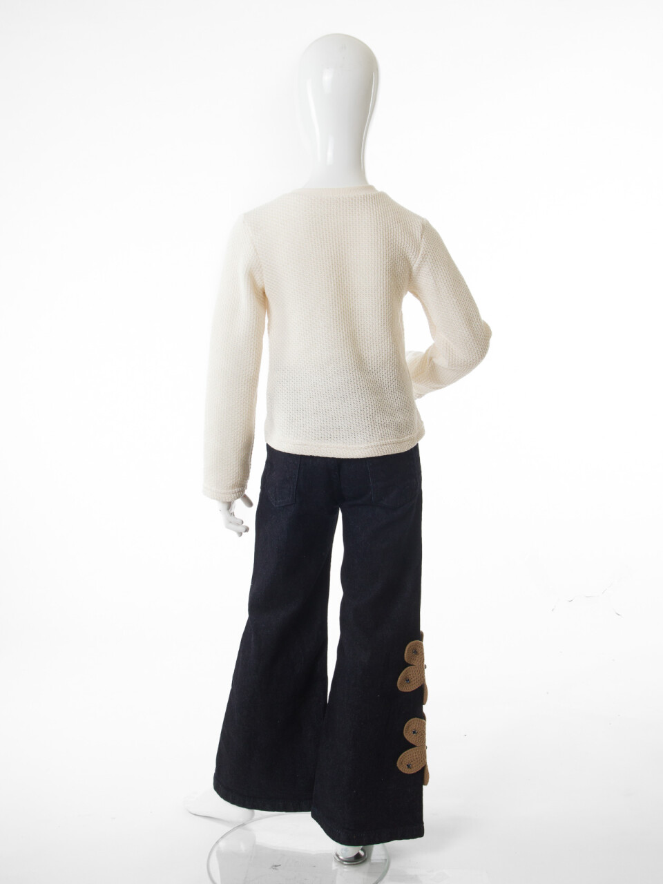 Kız Çocuk Folarlı 3'lu Alt Üst Takım 7-14 Yaş 3907-4907 Bej - 13