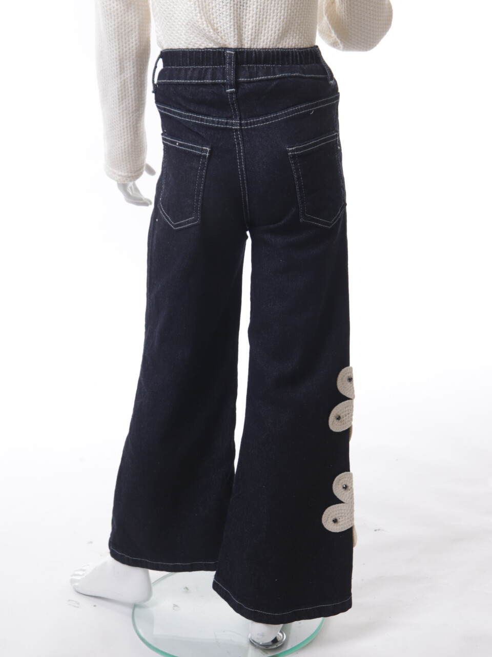 Kız Çocuk Folarlı 3'lu Alt Üst Takım 7-14 Yaş 3907-4907 Ekru - 11