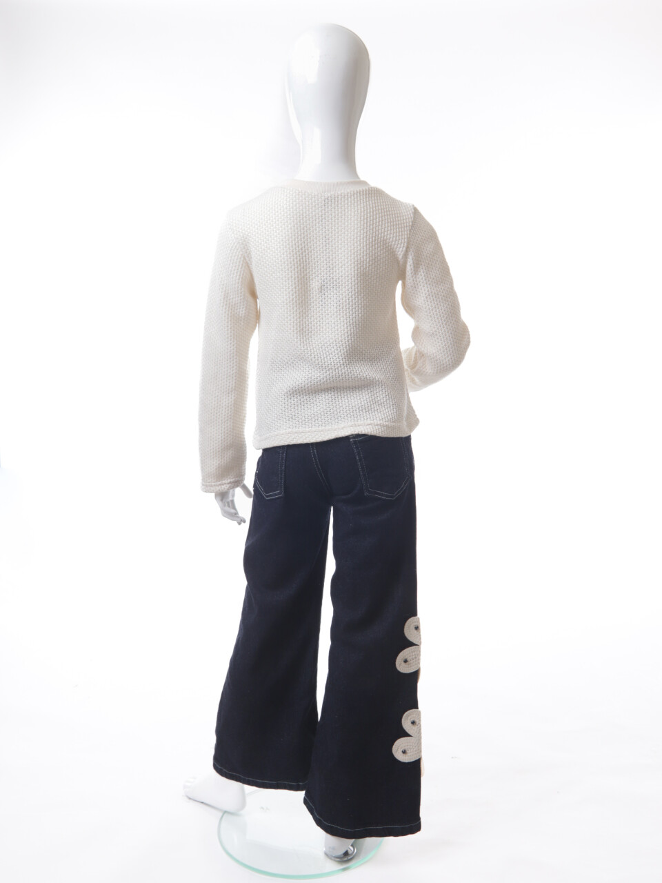 Kız Çocuk Folarlı 3'lu Alt Üst Takım 7-14 Yaş 3907-4907 Ekru - 9