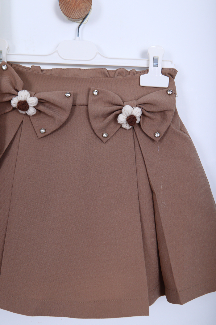 Kız Çocuk Etek Takım 3-7 Yaş 30041 Ekru - 5