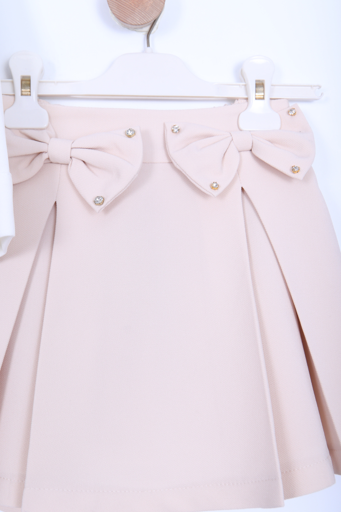 Kız Çocuk Etek Takım 3-7 Yaş 30041 Kahverengi - 4