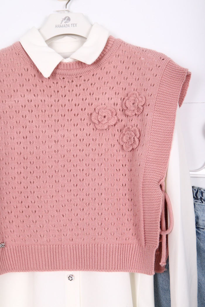 Kız Çocuk Alt Üst Takım 7-14 Yaş 30015 Pudra - 3