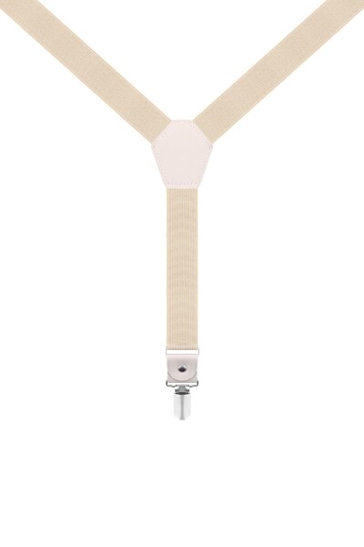 Ayarlanabilir Klipsli Krem Çocuk Kemer Pantolon Askısı - 6