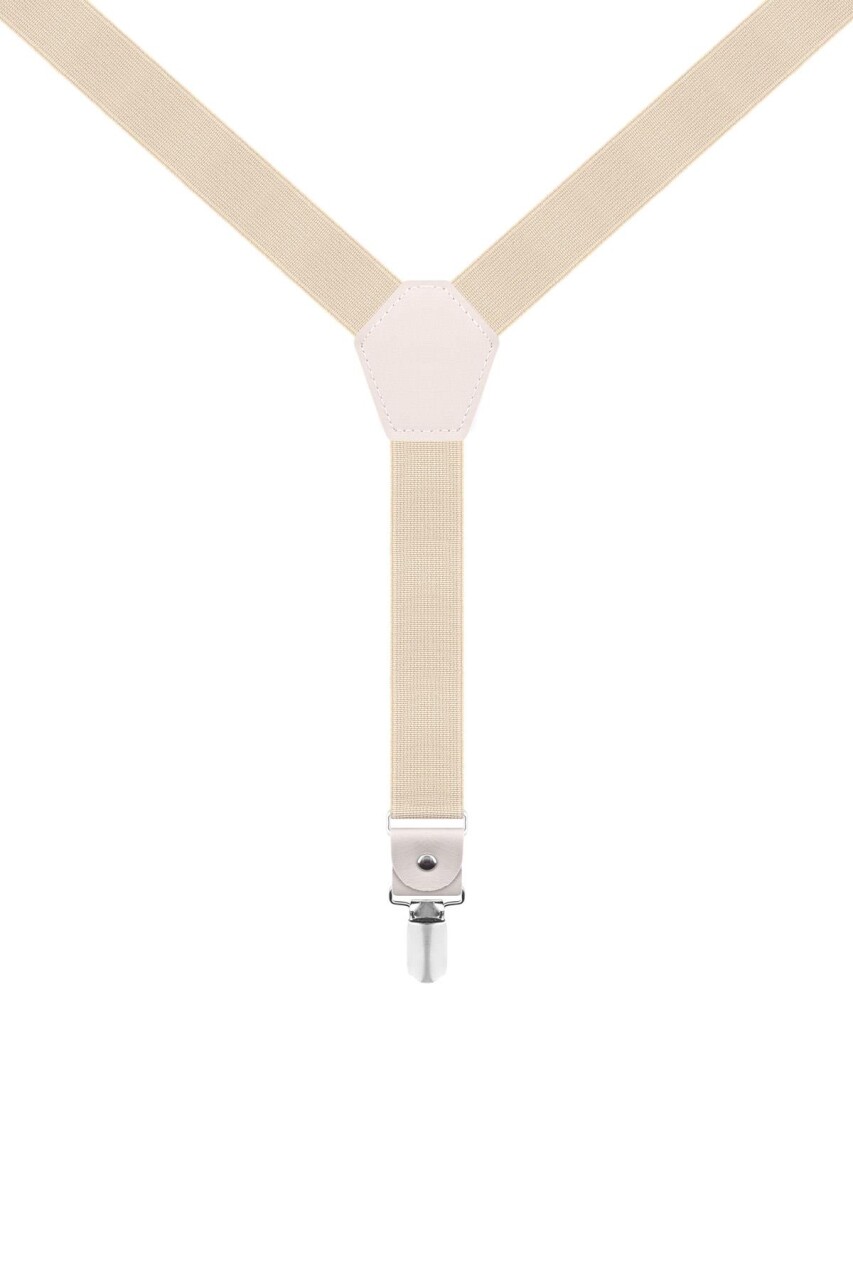 Ayarlanabilir Klipsli Krem Çocuk Kemer Pantolon Askısı - 6