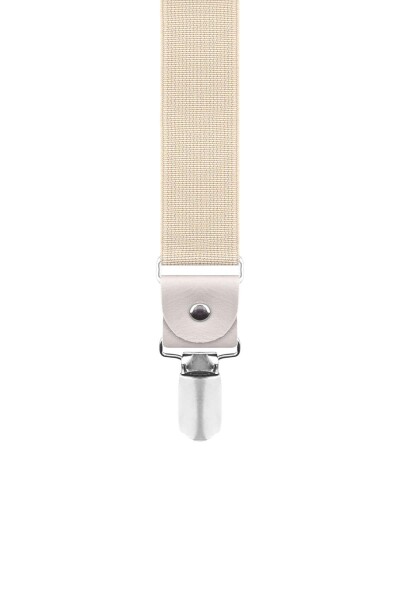 Ayarlanabilir Klipsli Krem Çocuk Kemer Pantolon Askısı - 7