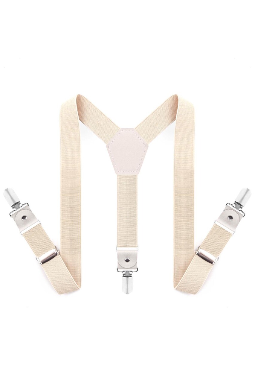 Ayarlanabilir Klipsli Krem Çocuk Kemer Pantolon Askısı - 12