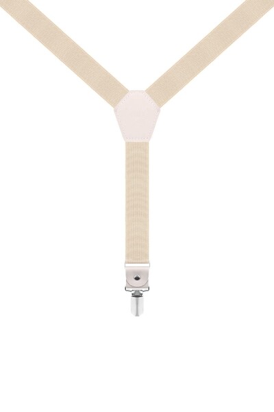 Ayarlanabilir Klipsli Krem Çocuk Kemer Pantolon Askısı - 13