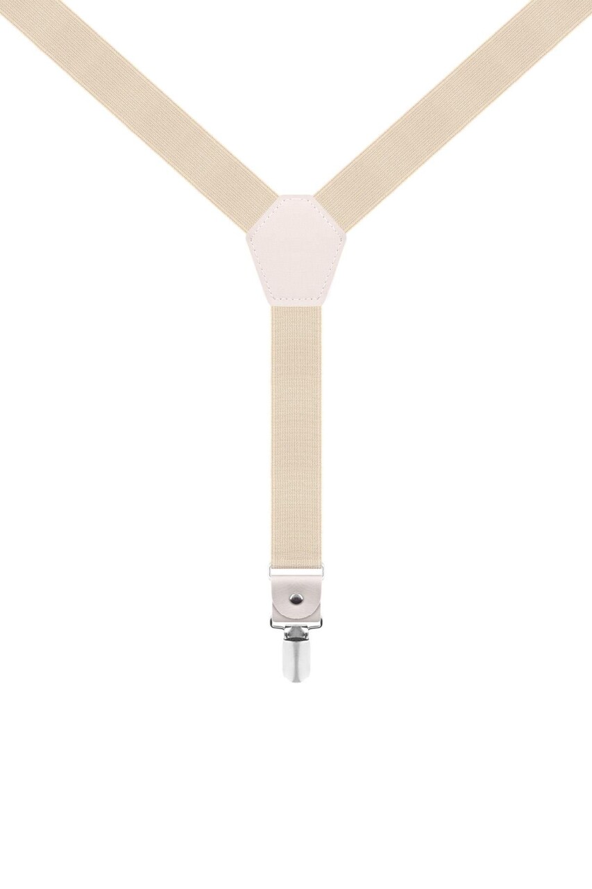 Ayarlanabilir Klipsli Krem Çocuk Kemer Pantolon Askısı - 13