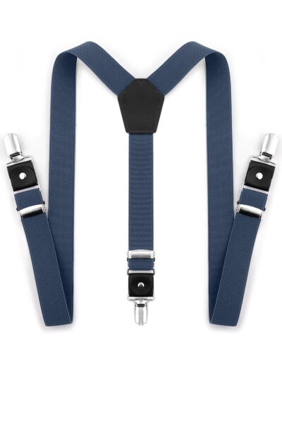 Ayarlanabilir Klipsli Lacivert Çocuk Kemer Pantolon Askısı - 5