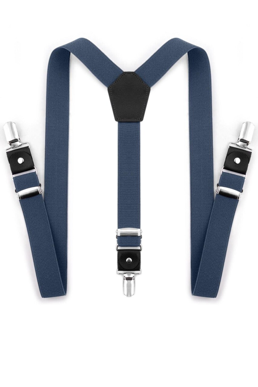 Ayarlanabilir Klipsli Lacivert Çocuk Kemer Pantolon Askısı - 12