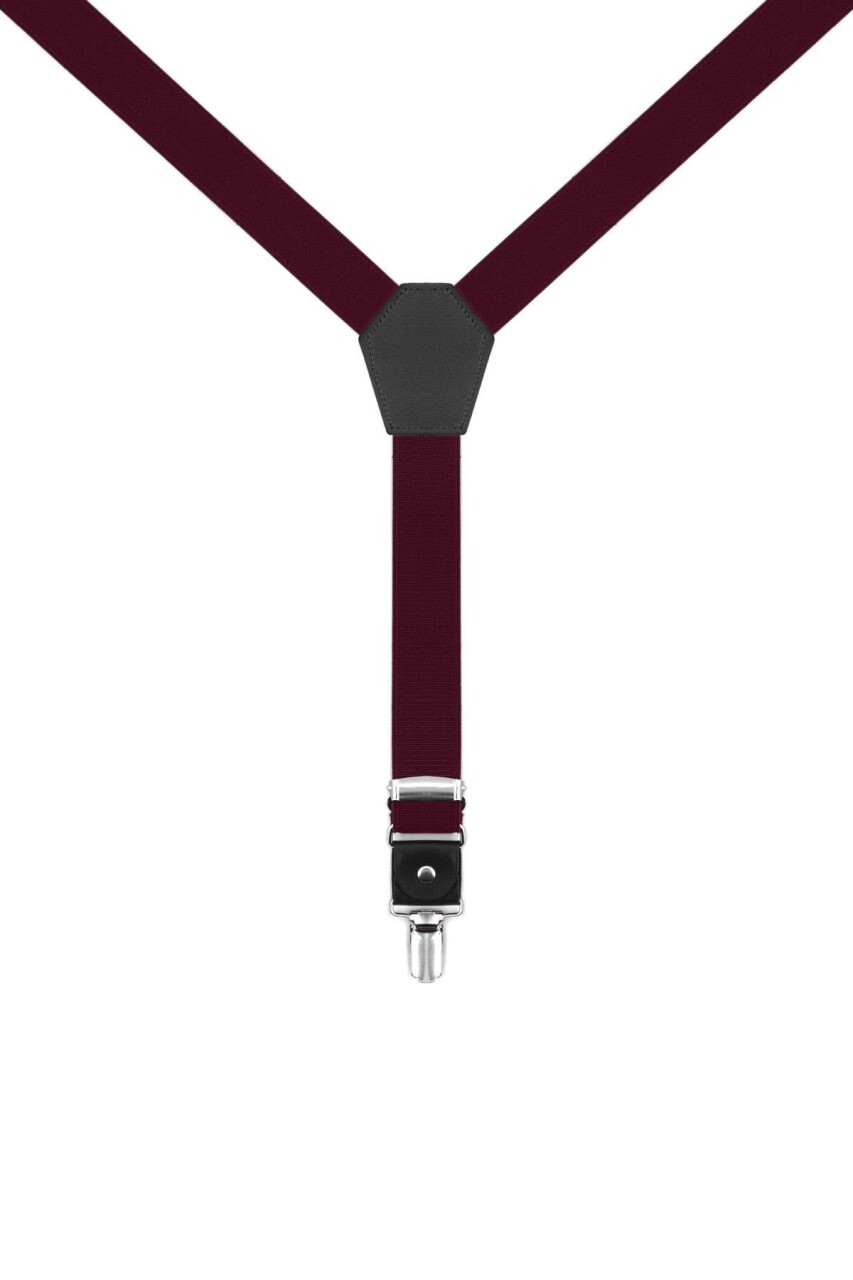 Ayarlanabilir Klipsli Bordo Çocuk Kemer Pantolon Askısı - 6