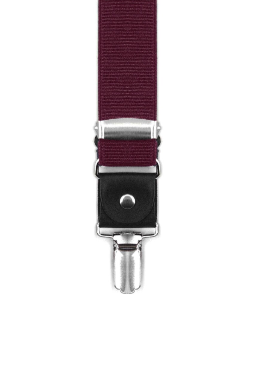 Ayarlanabilir Klipsli Bordo Çocuk Kemer Pantolon Askısı - 7