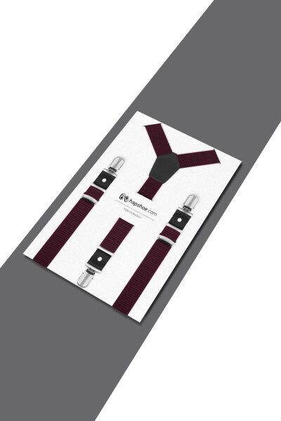 Ayarlanabilir Klipsli Bordo Çocuk Kemer Pantolon Askısı - 10