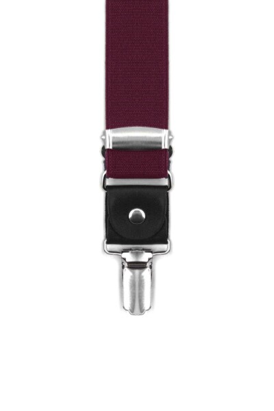 Ayarlanabilir Klipsli Bordo Çocuk Kemer Pantolon Askısı - 14