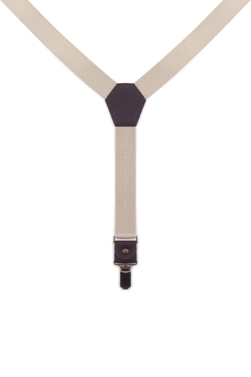 Ayarlanabilir Klipsli Bej Çocuk Kemer Pantolon Askısı - 6