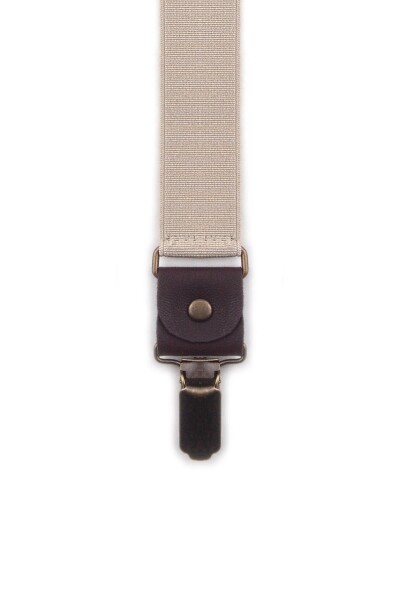 Ayarlanabilir Klipsli Bej Çocuk Kemer Pantolon Askısı - 7