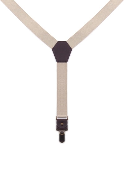 Ayarlanabilir Klipsli Bej Çocuk Kemer Pantolon Askısı - 13