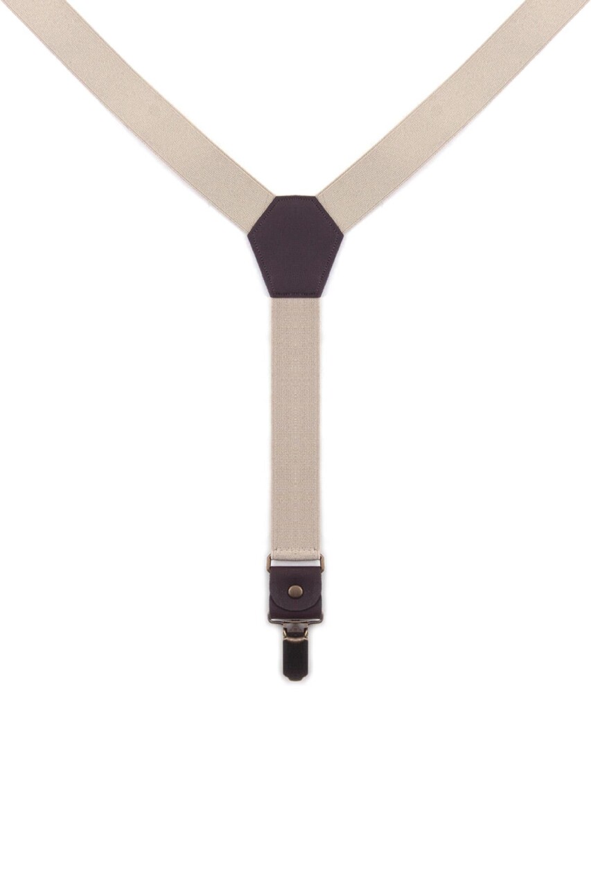 Ayarlanabilir Klipsli Bej Çocuk Kemer Pantolon Askısı - 13