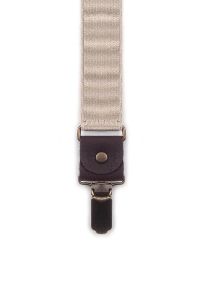 Ayarlanabilir Klipsli Bej Çocuk Kemer Pantolon Askısı - 14