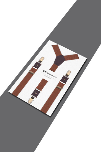 Ayarlanabilir Klipsli Taba Çocuk Kemer Pantolon Askısı - 3