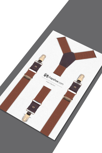 Ayarlanabilir Klipsli Taba Çocuk Kemer Pantolon Askısı - 4