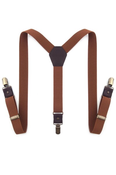 Ayarlanabilir Klipsli Taba Çocuk Kemer Pantolon Askısı - 5