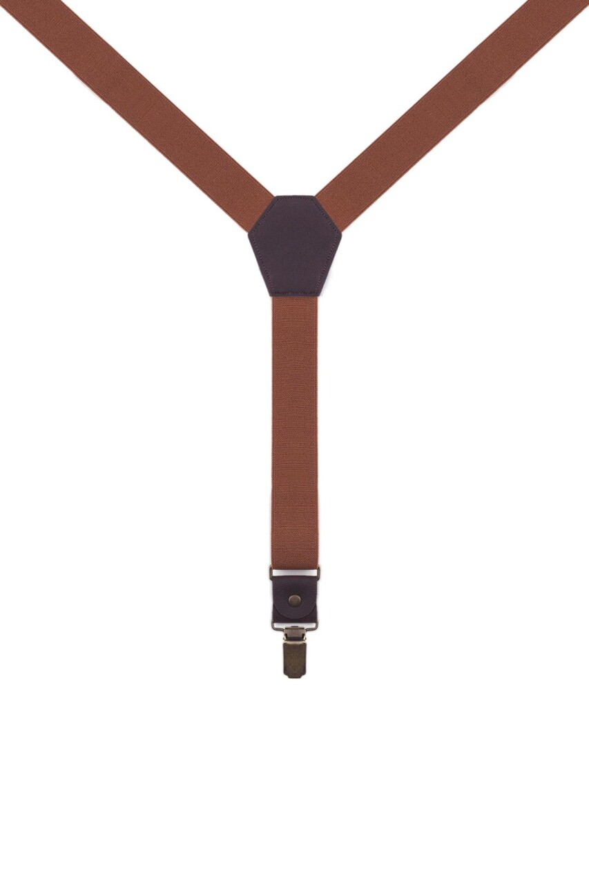 Ayarlanabilir Klipsli Taba Çocuk Kemer Pantolon Askısı - 6