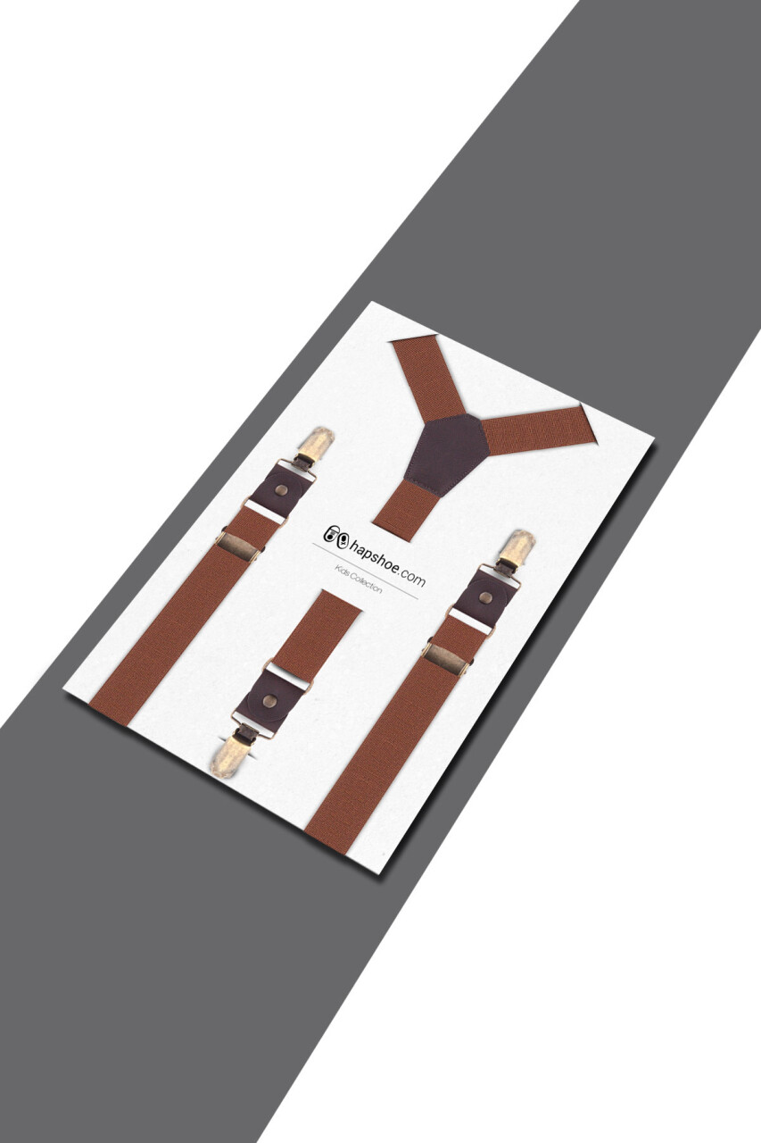 Ayarlanabilir Klipsli Taba Çocuk Kemer Pantolon Askısı - 10