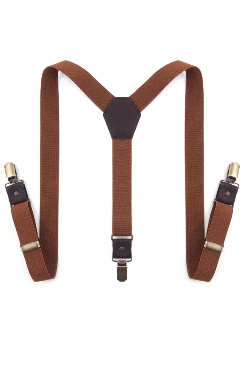 Ayarlanabilir Klipsli Taba Çocuk Kemer Pantolon Askısı - 12