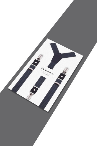 Ayarlanabilir Klipsli Gri Lacivert Çocuk Kemer Pantolon Askısı - 3