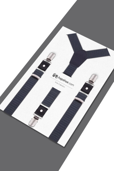 Ayarlanabilir Klipsli Gri Lacivert Çocuk Kemer Pantolon Askısı - 11