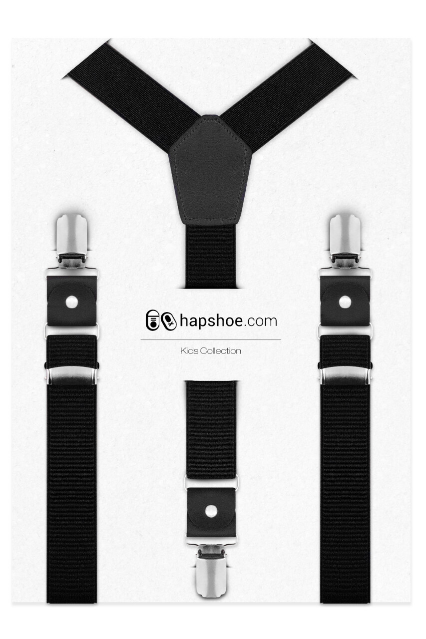 Ayarlanabilir Klipsli Siyah Çocuk Kemer Pantolon Askısı - 1