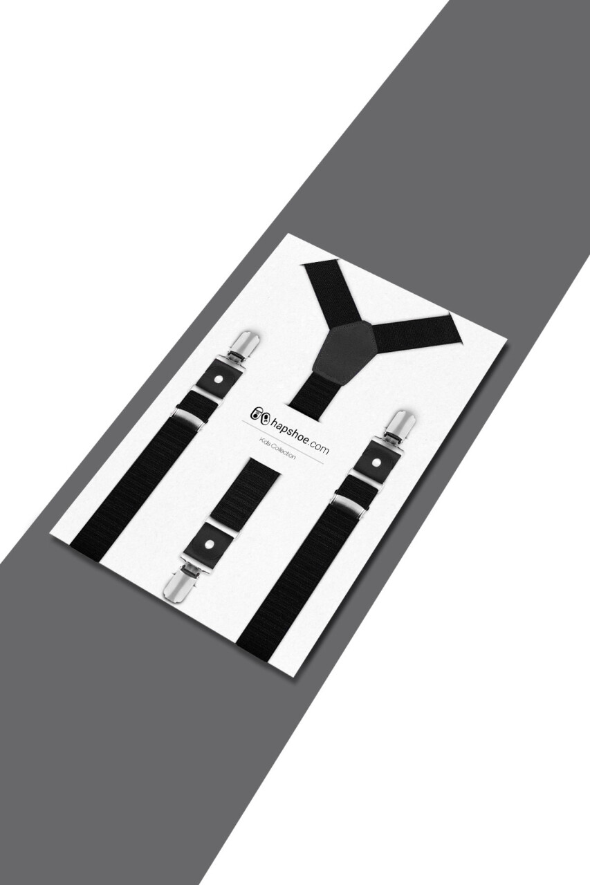 Ayarlanabilir Klipsli Siyah Çocuk Kemer Pantolon Askısı - 3