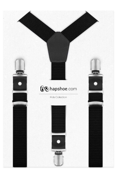 Ayarlanabilir Klipsli Siyah Çocuk Kemer Pantolon Askısı - 8
