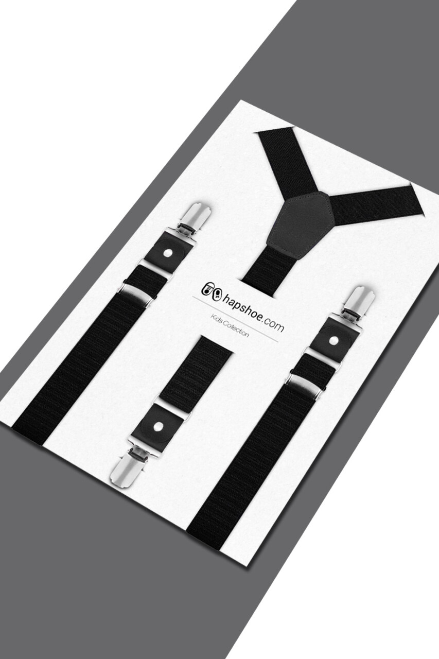 Ayarlanabilir Klipsli Siyah Çocuk Kemer Pantolon Askısı - 11