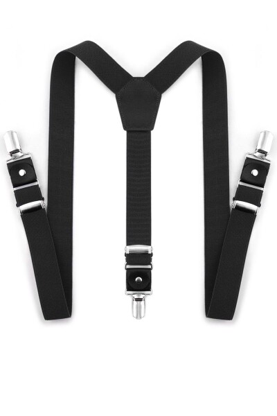 Ayarlanabilir Klipsli Siyah Çocuk Kemer Pantolon Askısı - 12