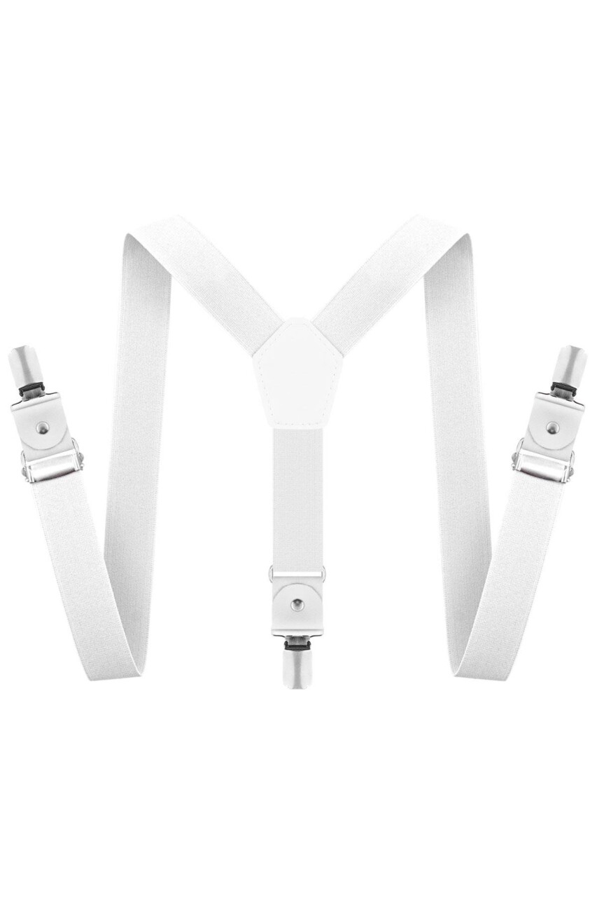 Ayarlanabilir Klipsli Beyaz Çocuk Kemer Pantolon Askısı - 5