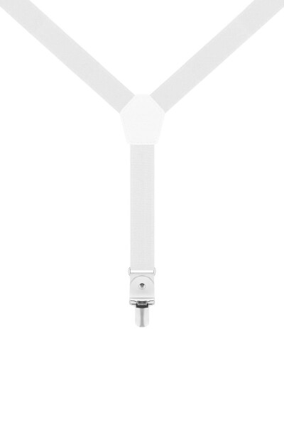 Ayarlanabilir Klipsli Beyaz Çocuk Kemer Pantolon Askısı - 6