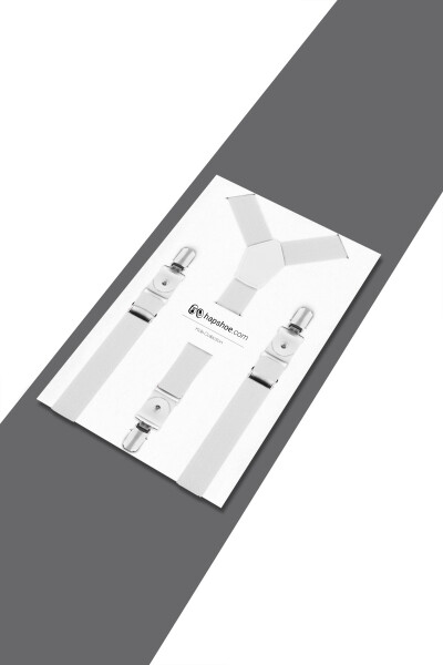 Ayarlanabilir Klipsli Beyaz Çocuk Kemer Pantolon Askısı - 10